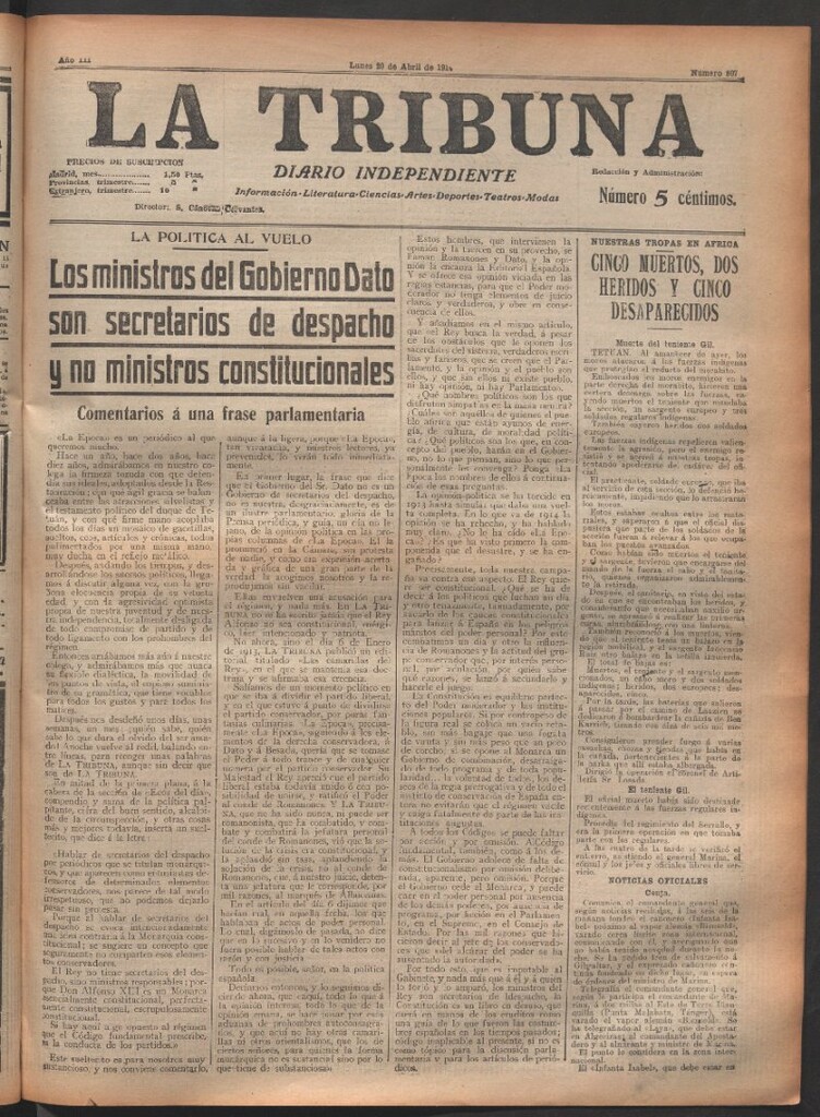 Miniatura de La Tribuna del 20 de abril de 1914