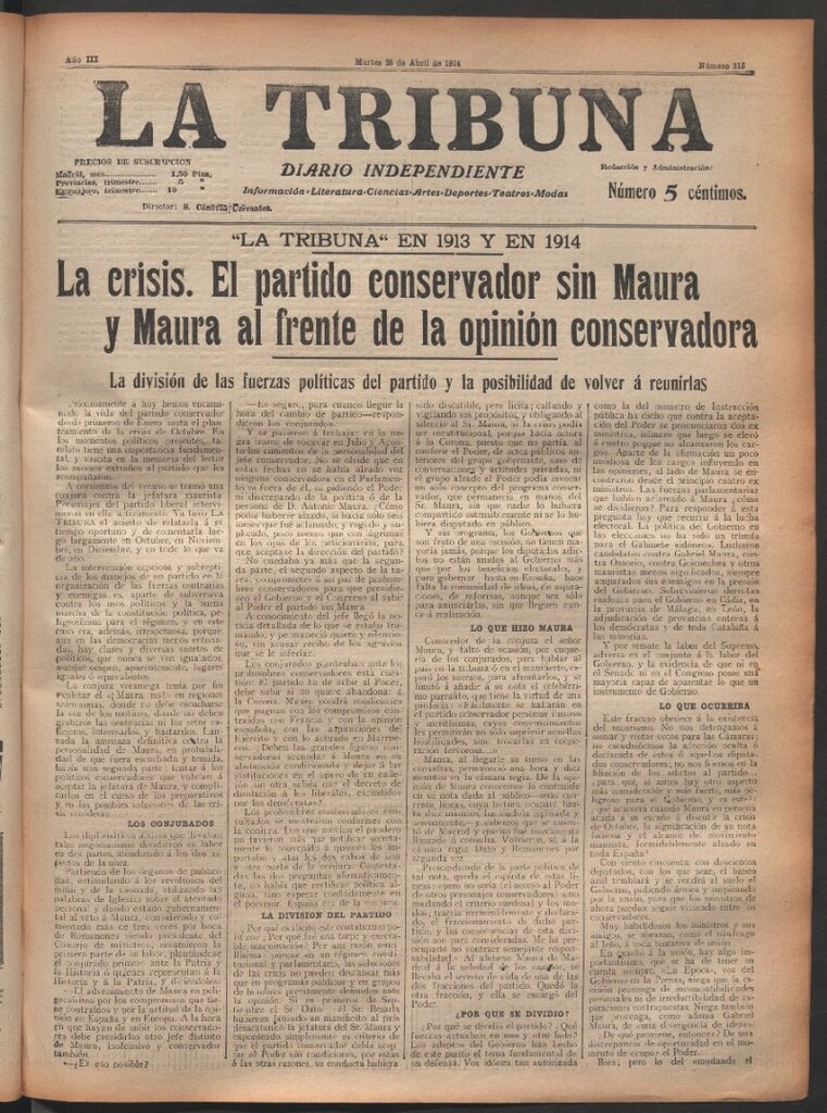Miniatura de La Tribuna del 28 de abril de 1914