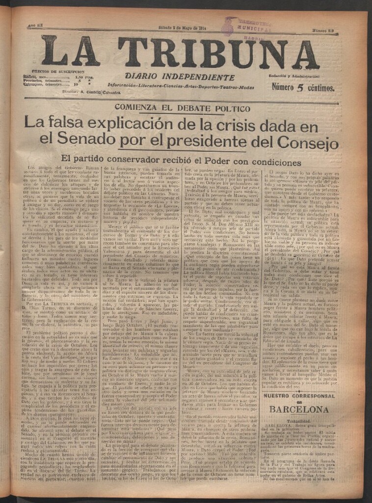 Miniatura de La Tribuna del 2 de mayo de 1914