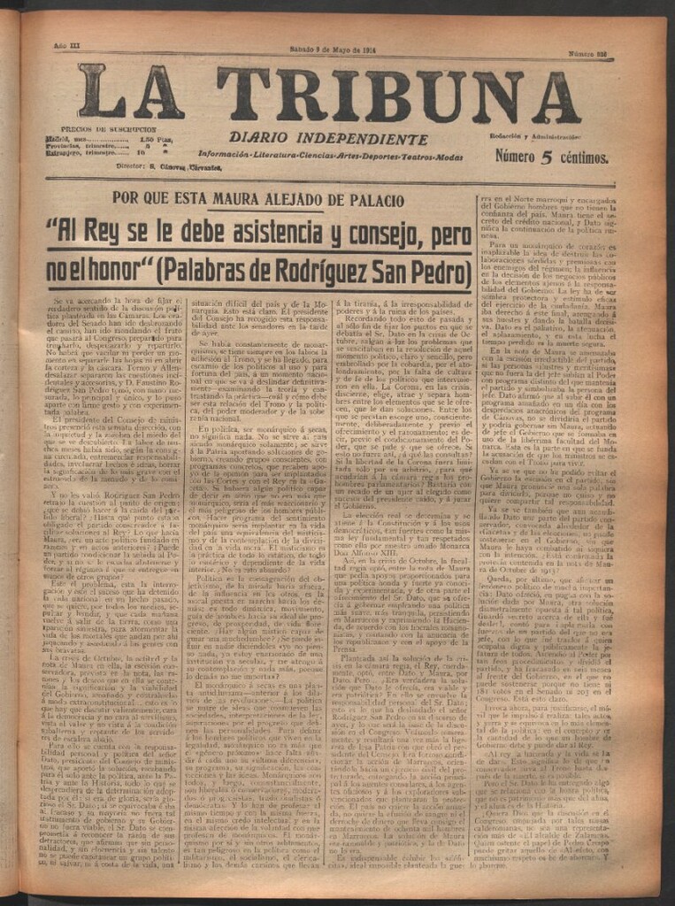 Miniatura de La Tribuna del 9 de mayo de 1914