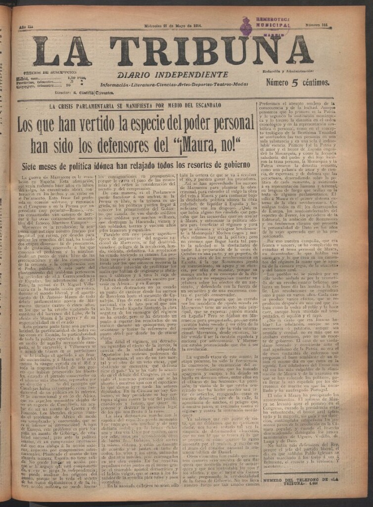 Miniatura de La Tribuna del 27 de mayo de 1914