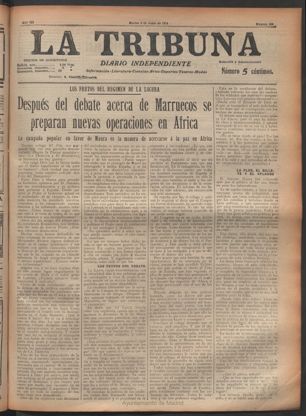 Miniatura de La Tribuna del 2 de junio de 1914