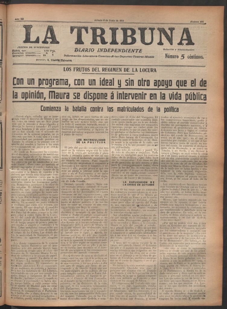 Miniatura de La Tribuna del 6 de junio de 1914