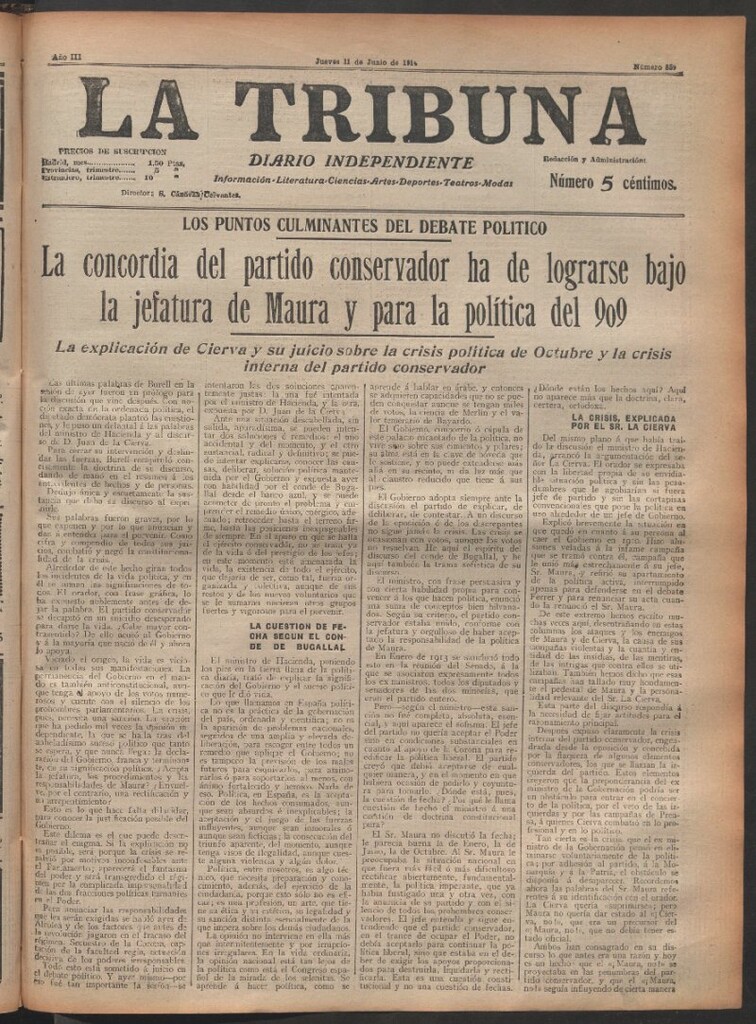 Miniatura de La Tribuna del 11 de junio de 1914