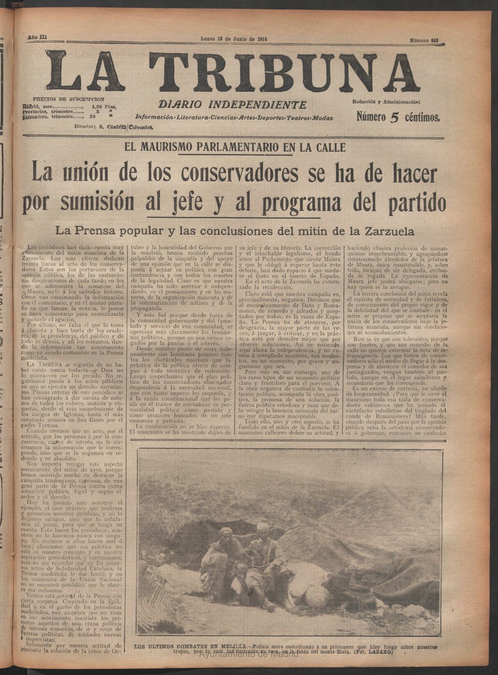 Miniatura de La Tribuna del 15 de junio de 1914