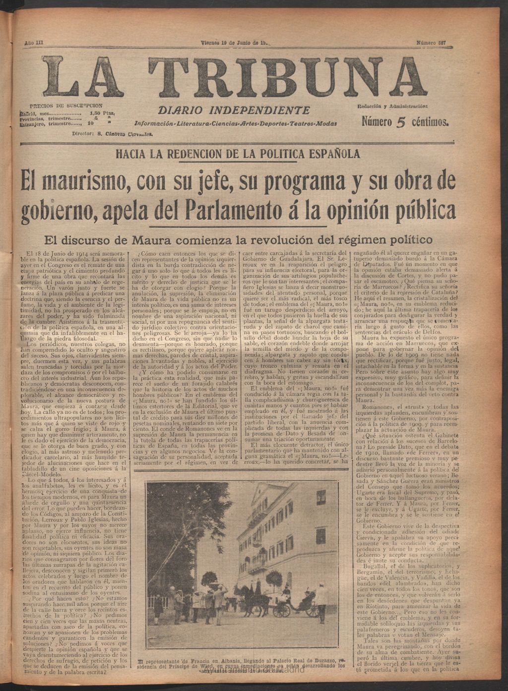 Miniatura de La Tribuna del 19 de junio de 1914