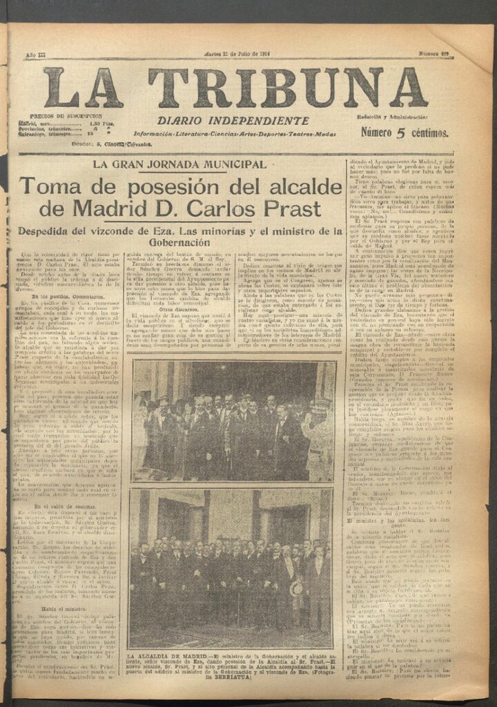 Miniatura de La Tribuna del 21 de julio de 1914