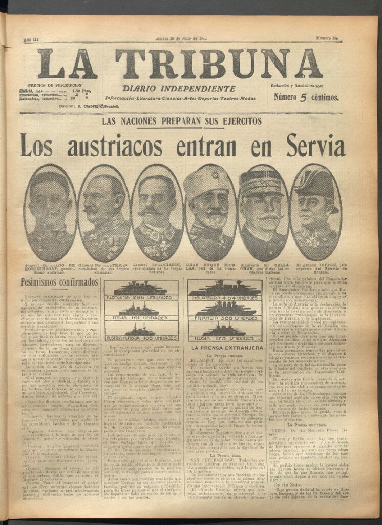 Miniatura de La Tribuna del 28 de julio de 1914