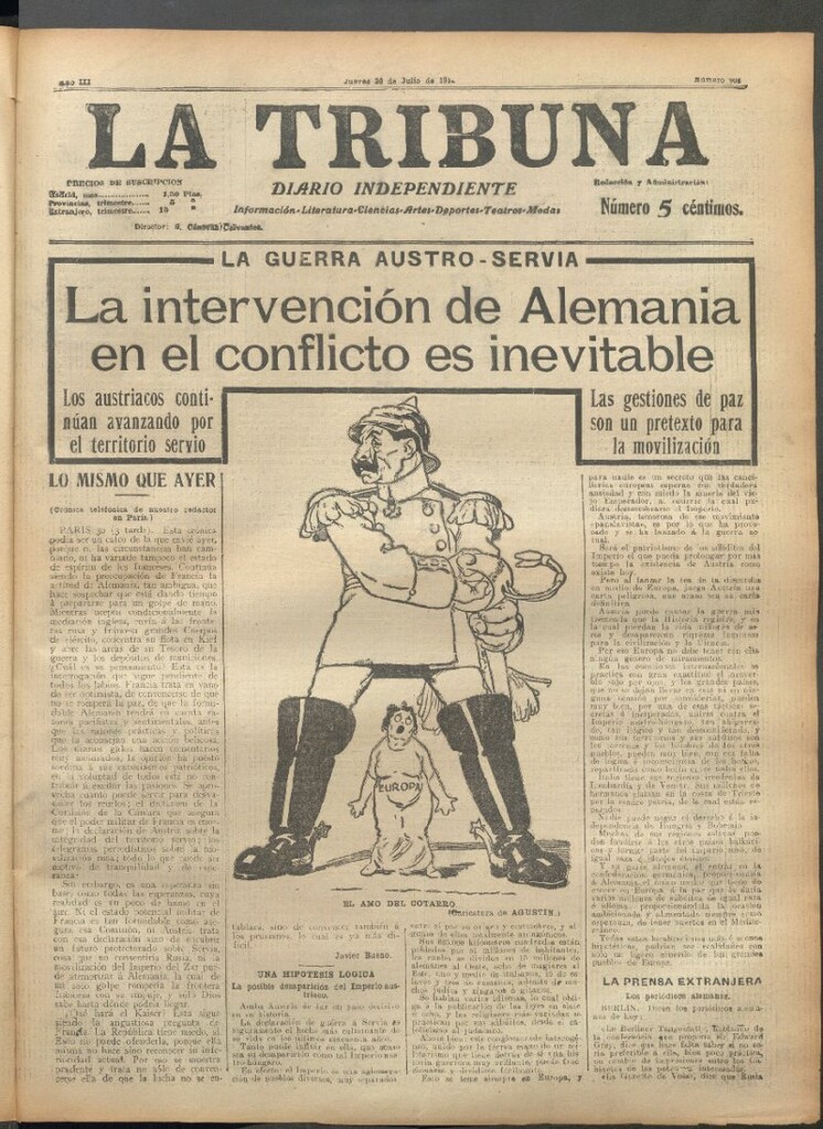 Miniatura de La Tribuna del 30 de julio de 1914