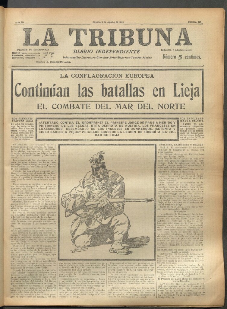 Miniatura de La Tribuna del 8 de agosto de 1914