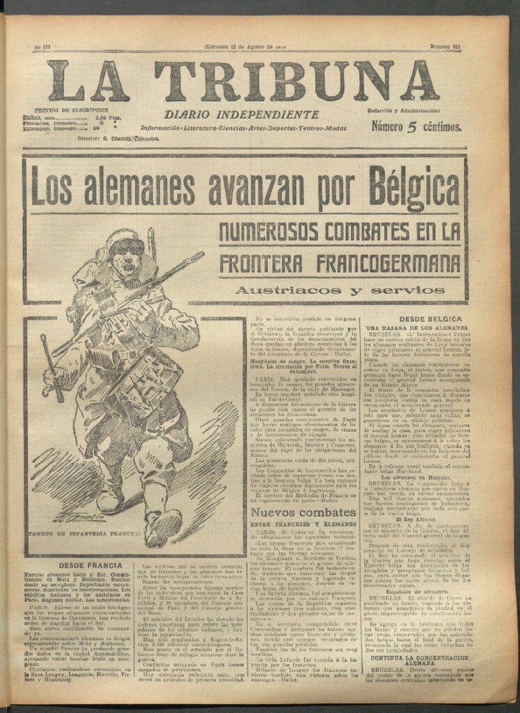 Miniatura de La Tribuna del 12 de agosto de 1914