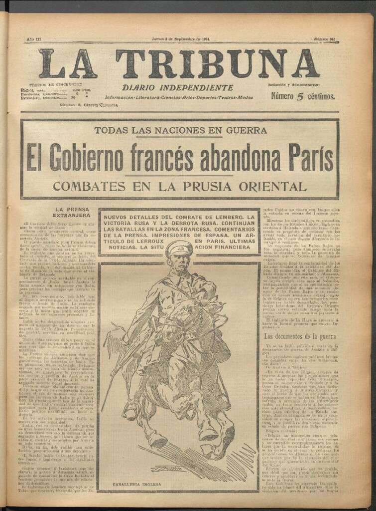 Miniatura de La Tribuna del 3 de septiembre de 1914