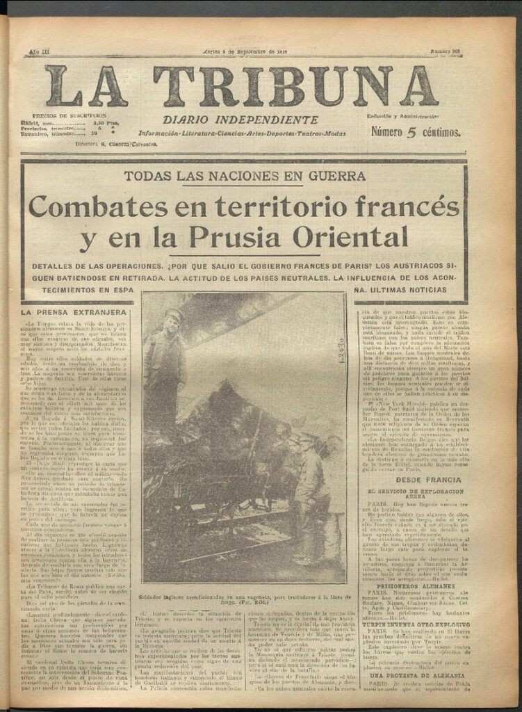 Miniatura de La Tribuna del 8 de septiembre de 1914