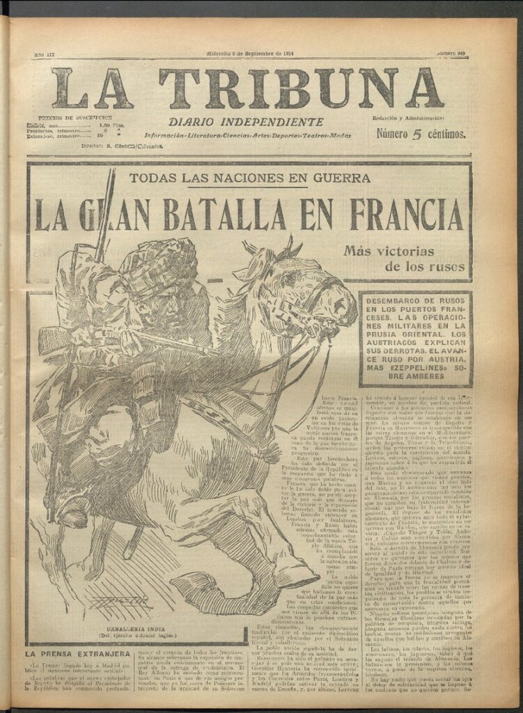 Miniatura de La Tribuna del 9 de septiembre de 1914