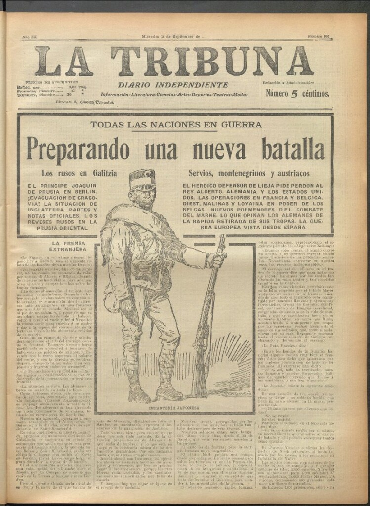Miniatura de La Tribuna del 16 de septiembre de 1914