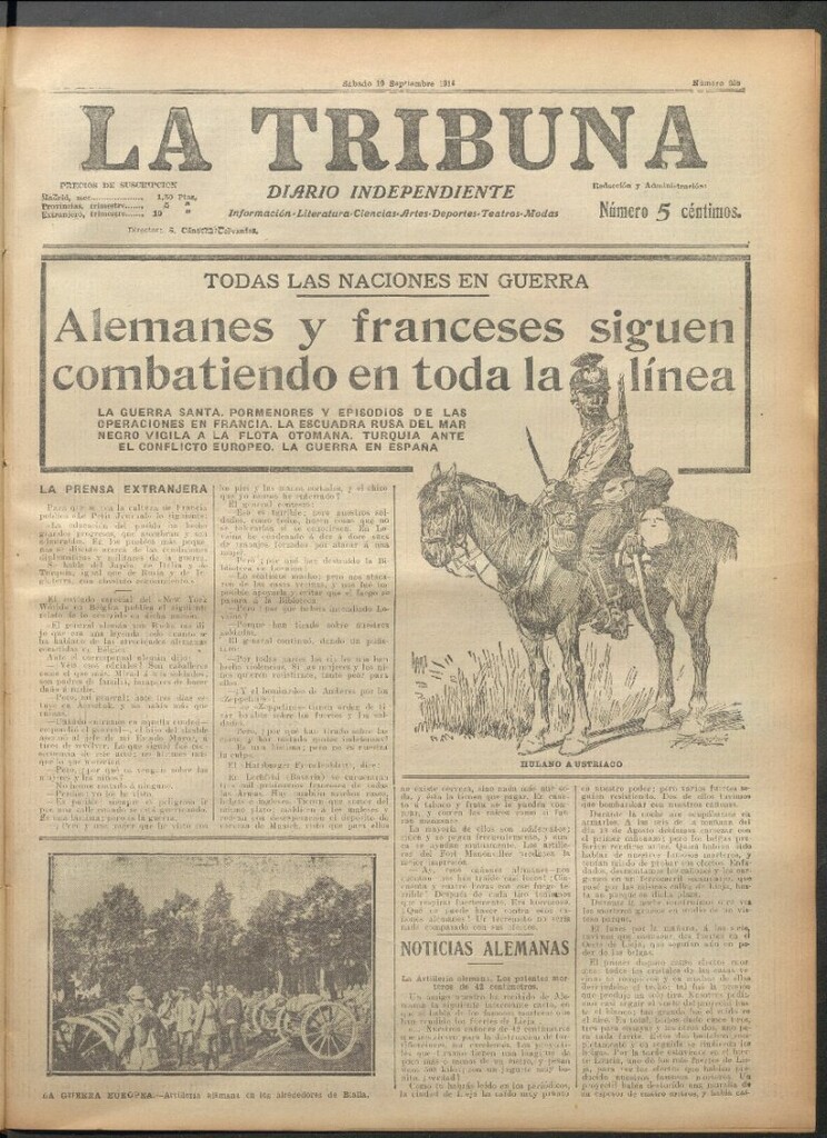 Miniatura de La Tribuna del 19 de septiembre de 1914