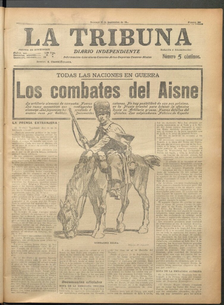 Miniatura de La Tribuna del 20 de septiembre de 1914