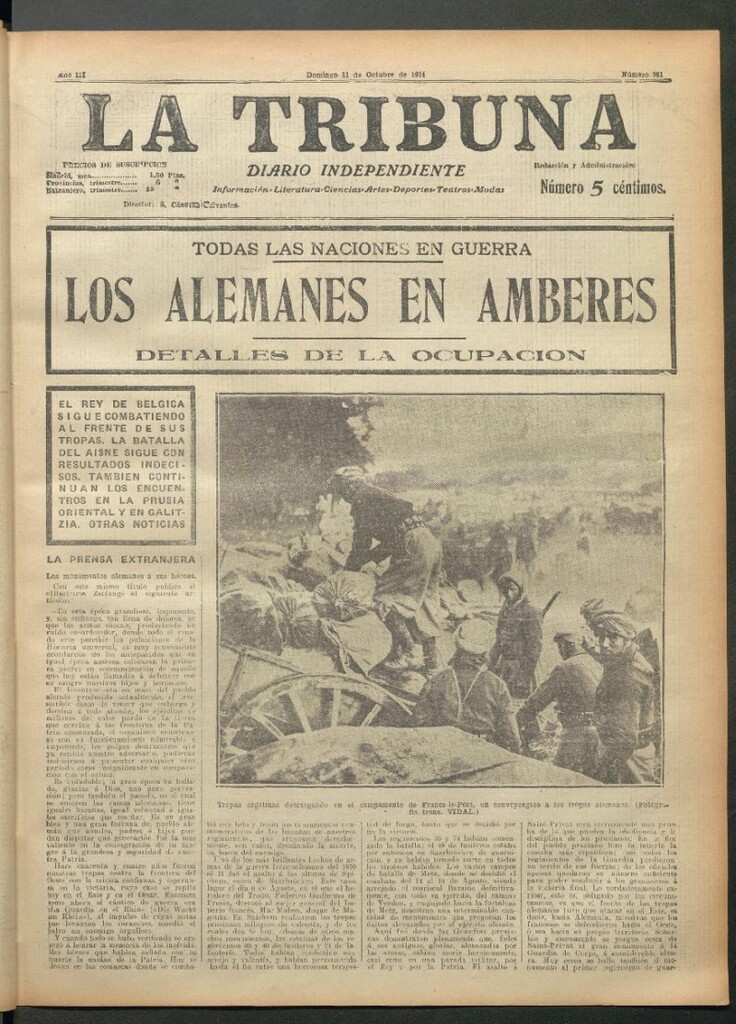 Miniatura de La Tribuna del 11 de octubre de 1914