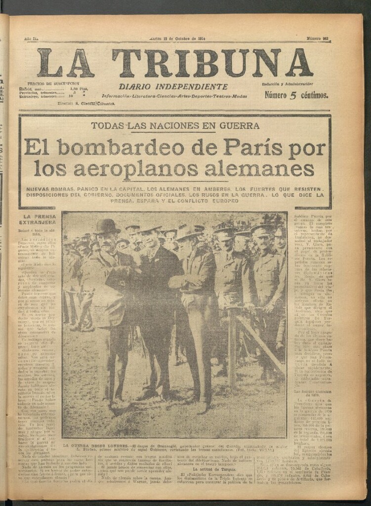 Miniatura de La Tribuna del 13 de octubre de 1914