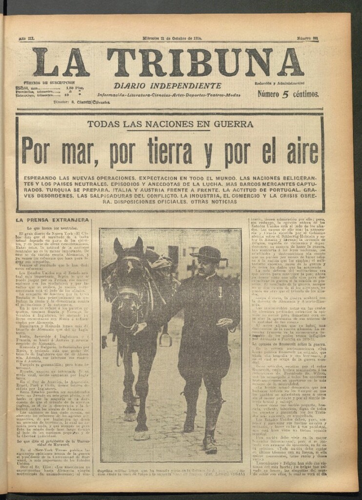Miniatura de La Tribuna del 21 de octubre de 1914
