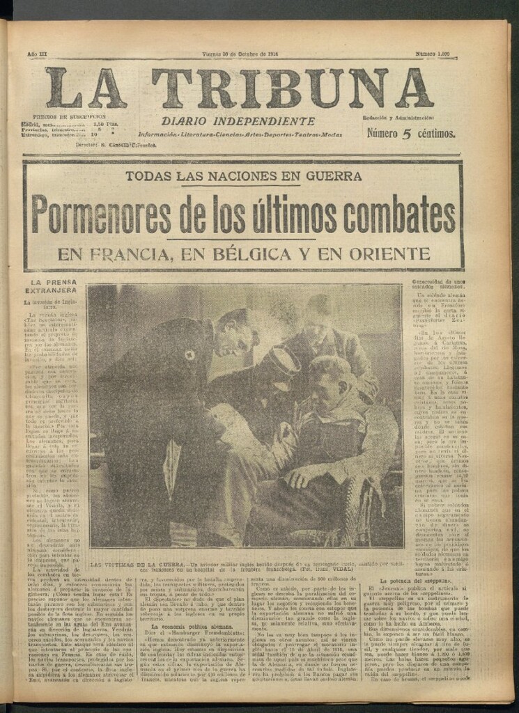 Miniatura de La Tribuna del 30 de octubre de 1914