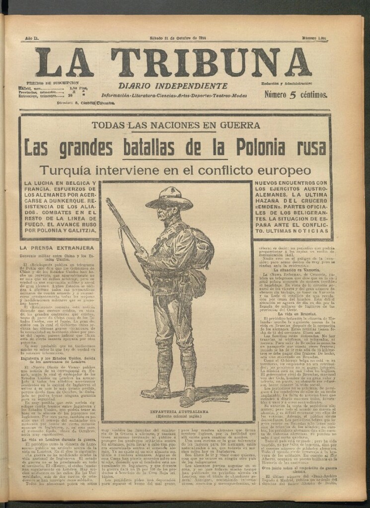 Miniatura de La Tribuna del 31 de octubre de 1914