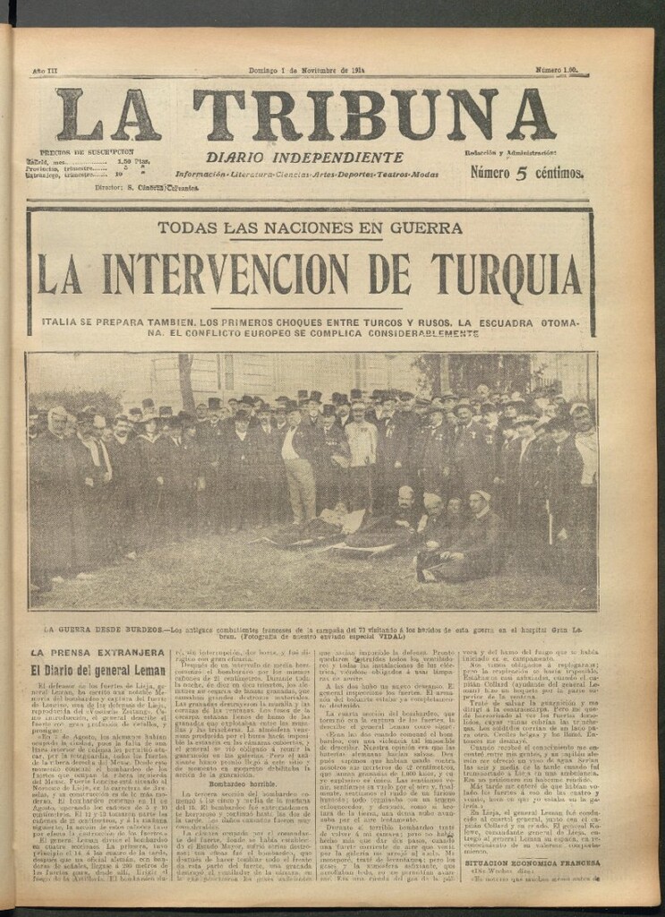 Miniatura de La Tribuna del 1 de noviembre de 1914