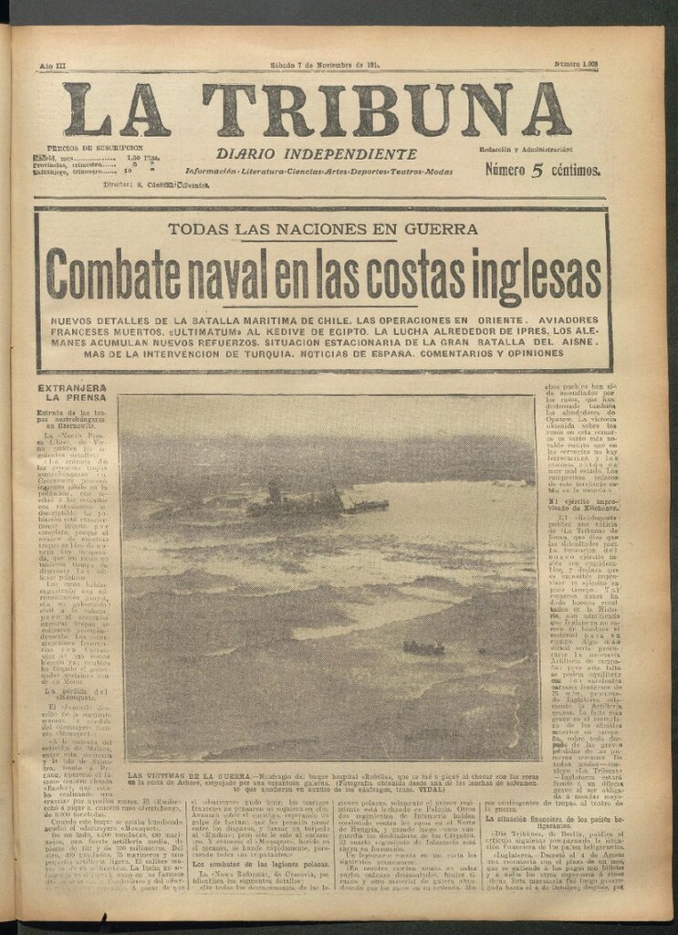 Miniatura de La Tribuna del 7 de noviembre de 1914