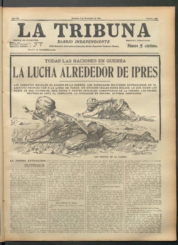 Miniatura de La Tribuna del 8 de noviembre de 1914