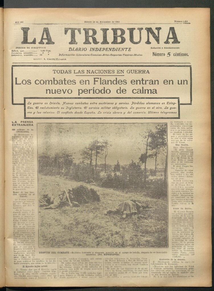 Miniatura de La Tribuna del 14 de noviembre de 1914