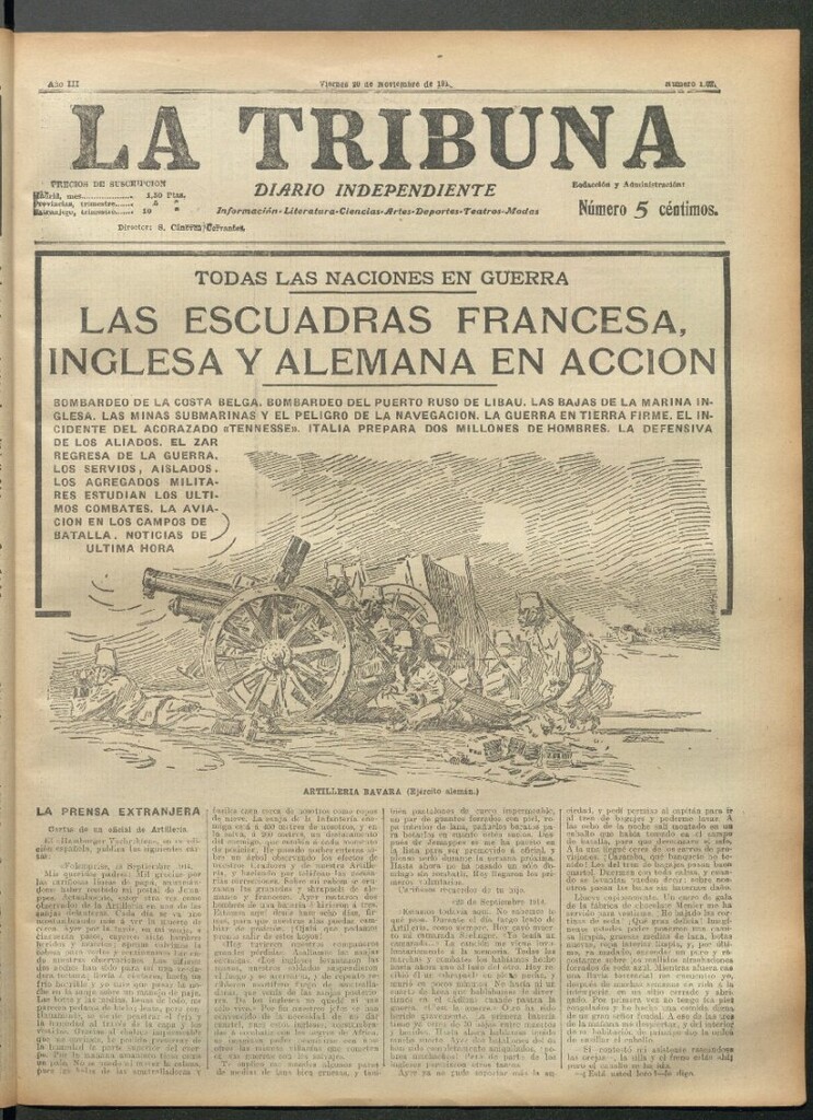 Miniatura de La Tribuna del 20 de noviembre de 1914