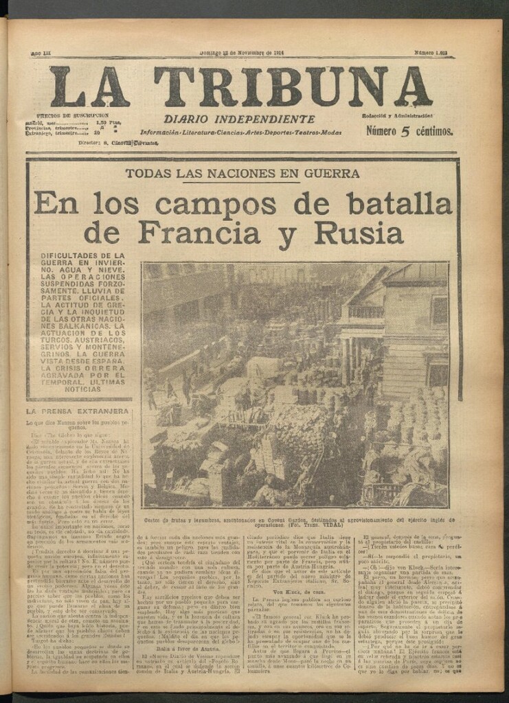 Miniatura de La Tribuna del 22 de noviembre de 1914