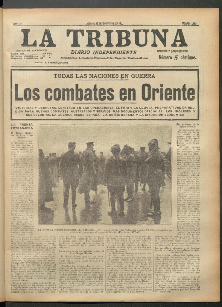Miniatura de La Tribuna del 27 de noviembre de 1914