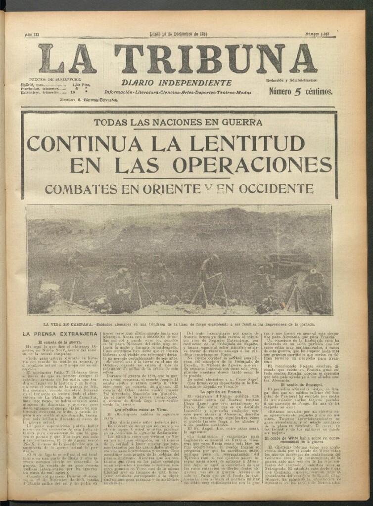 Miniatura de La Tribuna del 14 de diciembre de 1914