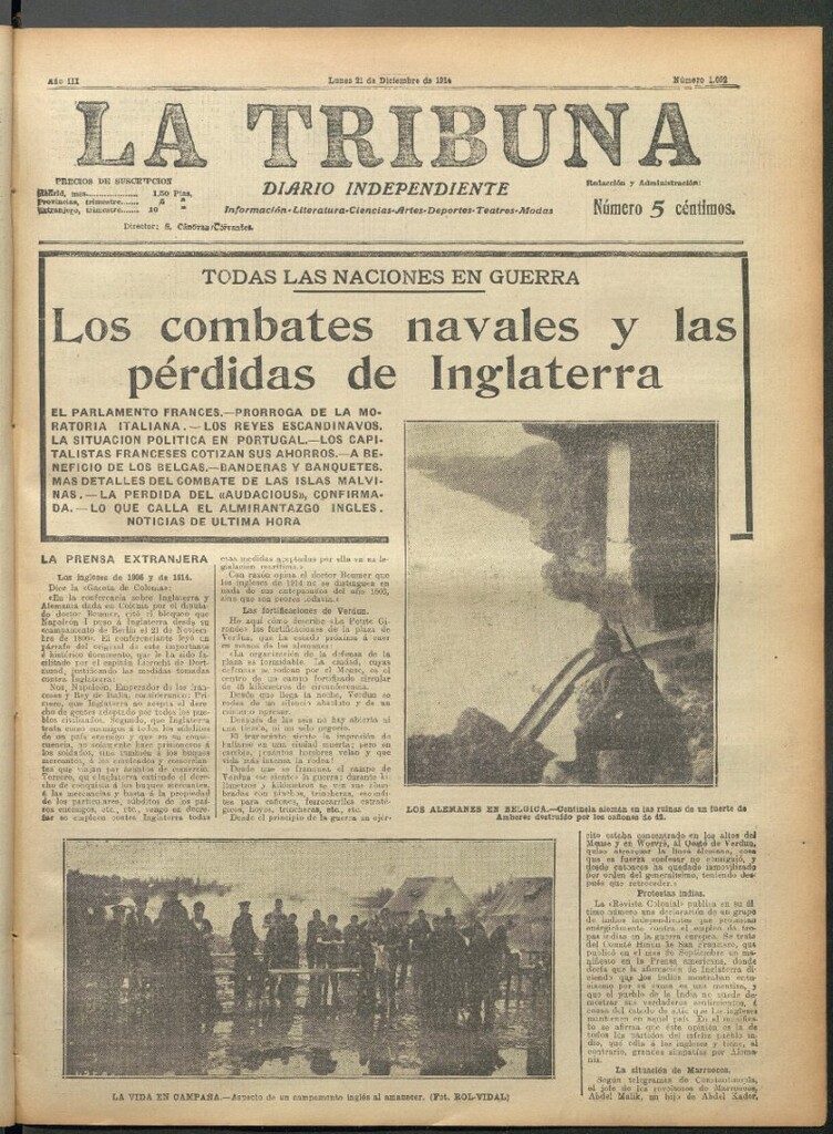 Miniatura de La Tribuna del 21 de diciembre de 1914