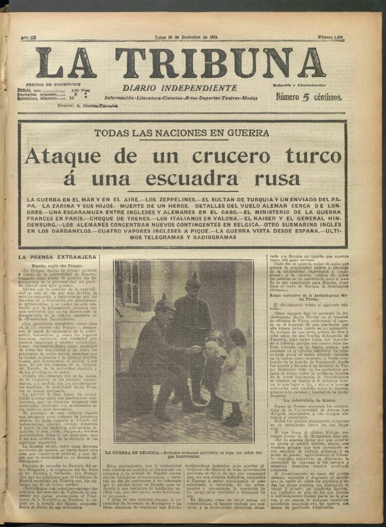 Miniatura de La Tribuna del 28 de diciembre de 1914