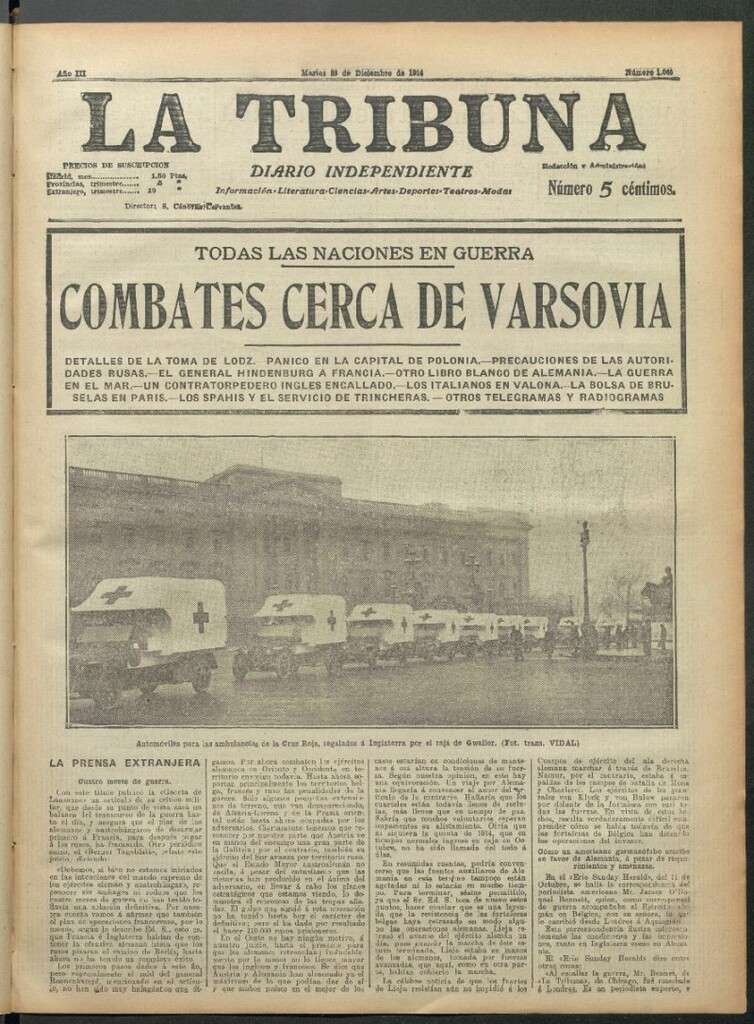 Miniatura de La Tribuna del 29 de diciembre de 1914