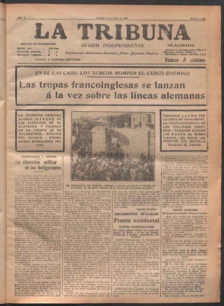 Miniatura de La Tribuna del 2 de julio de 1916