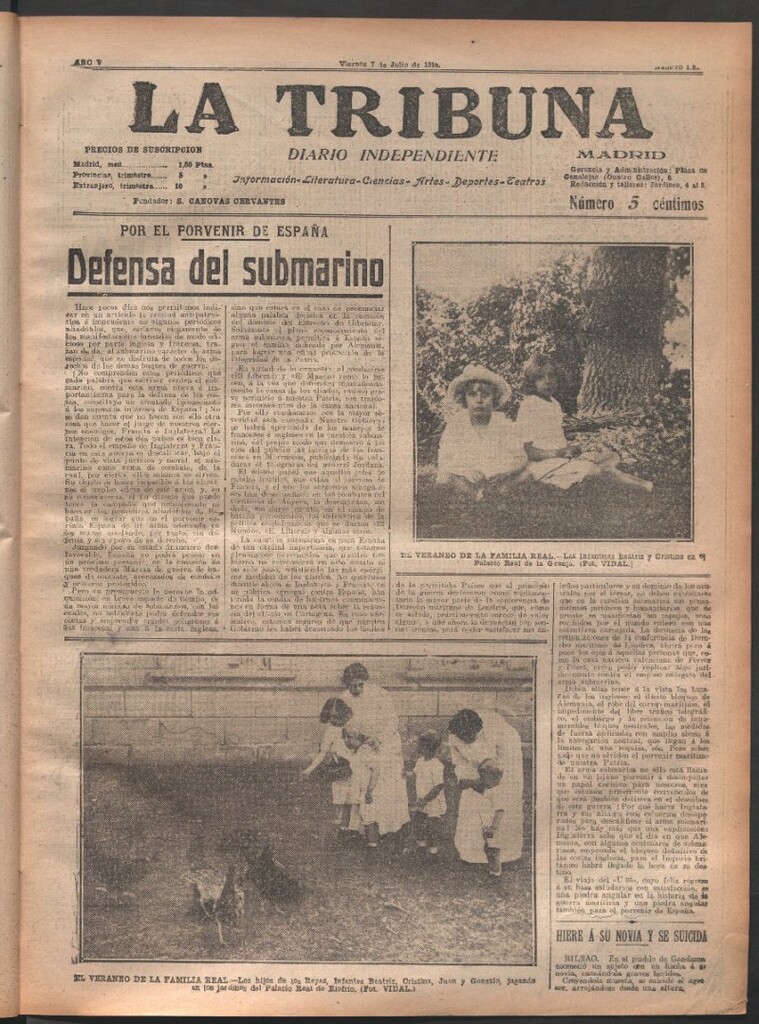 Miniatura de La Tribuna del 7 de julio de 1916