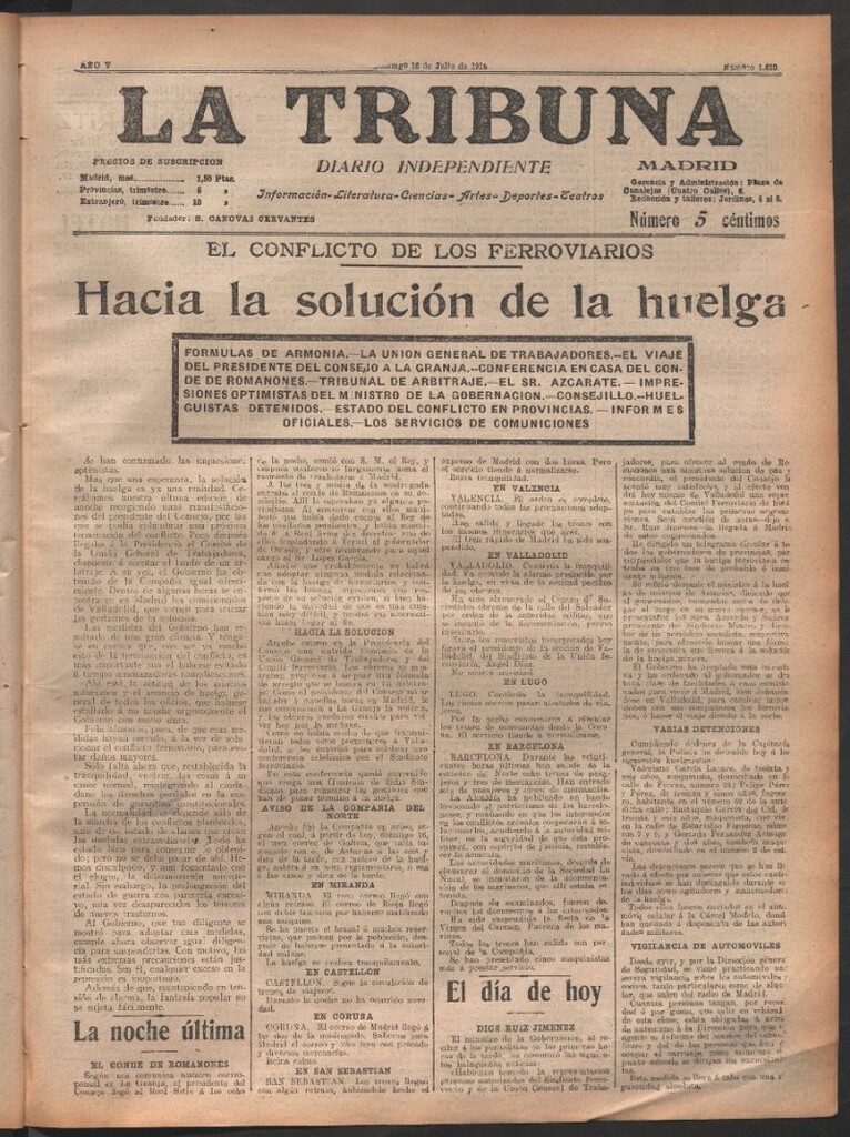 Miniatura de La Tribuna del 16 de julio de 1916