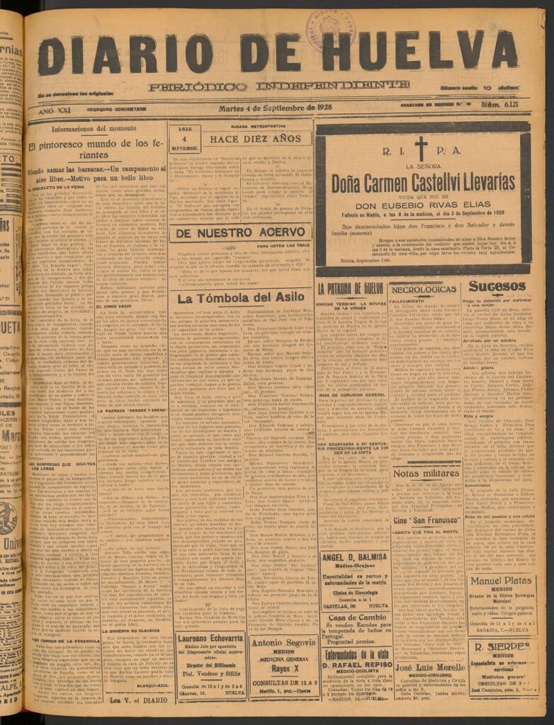 Miniatura de Diario de Huelva : periódico independiente del 4 de septiembre de 1928
