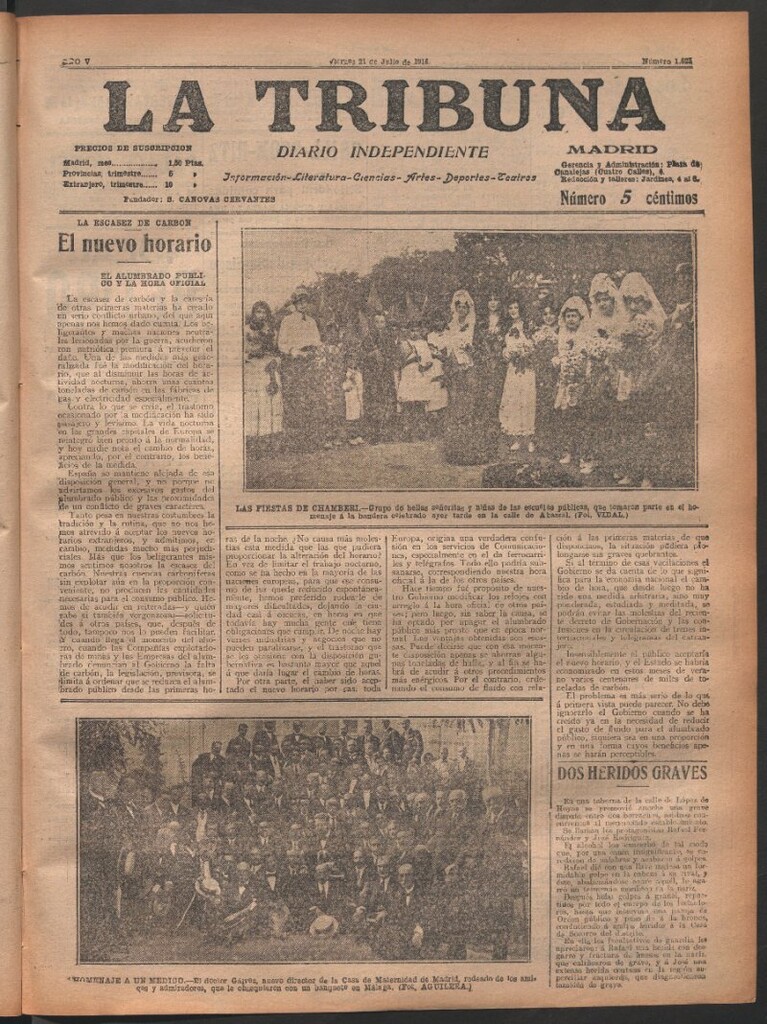 Miniatura de La Tribuna del 21 de julio de 1916