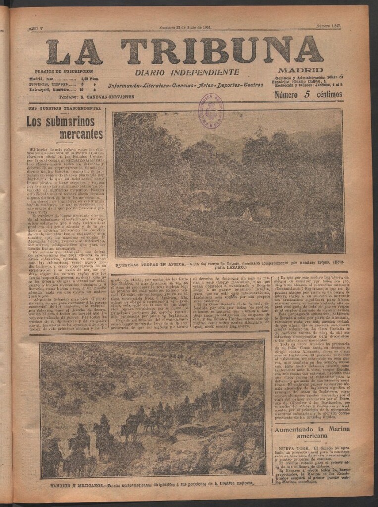 Miniatura de La Tribuna del 23 de julio de 1916