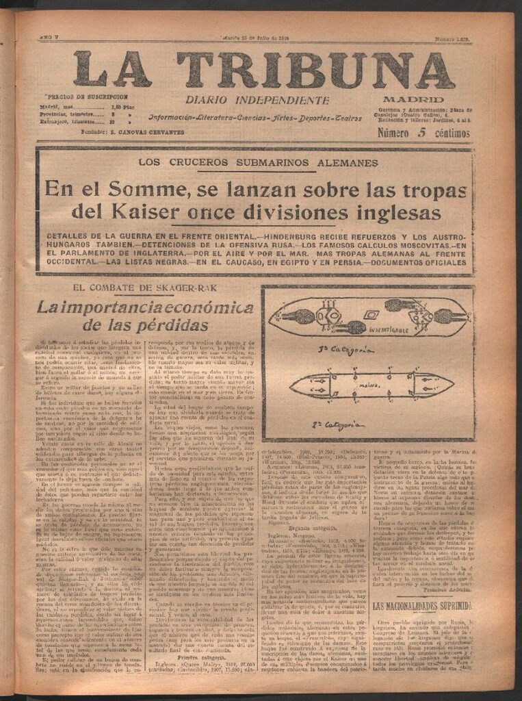 Miniatura de La Tribuna del 25 de julio de 1916
