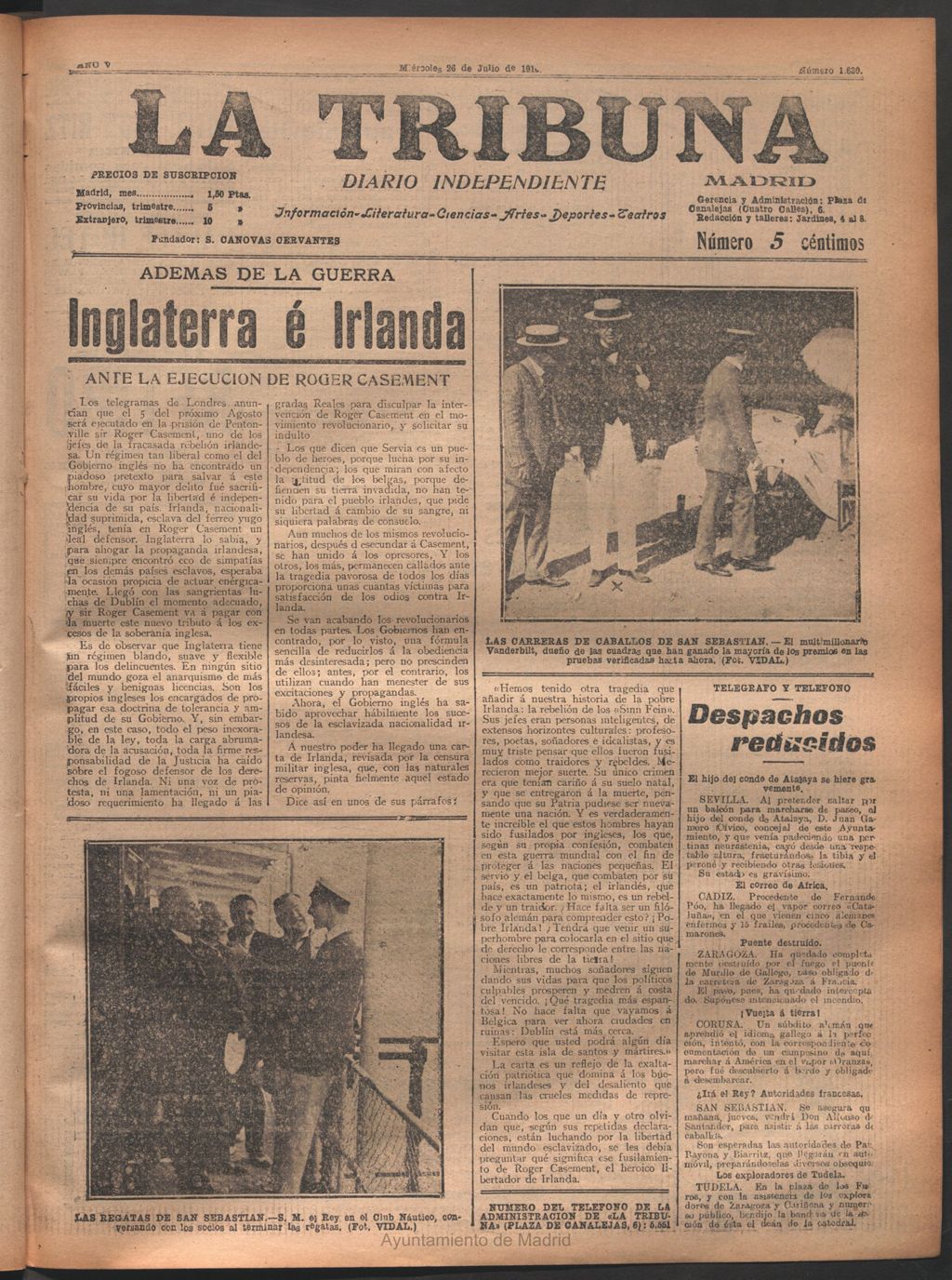 Miniatura de La Tribuna del 26 de julio de 1916