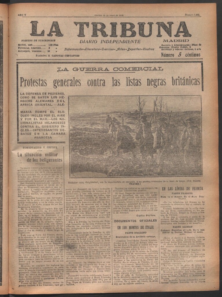 Miniatura de La Tribuna del 28 de julio de 1916
