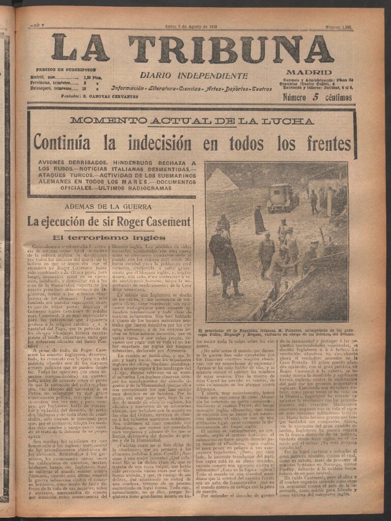 Miniatura de La Tribuna del 7 de agosto de 1916