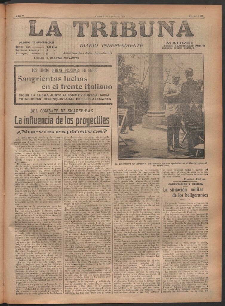 Miniatura de La Tribuna del 8 de agosto de 1916