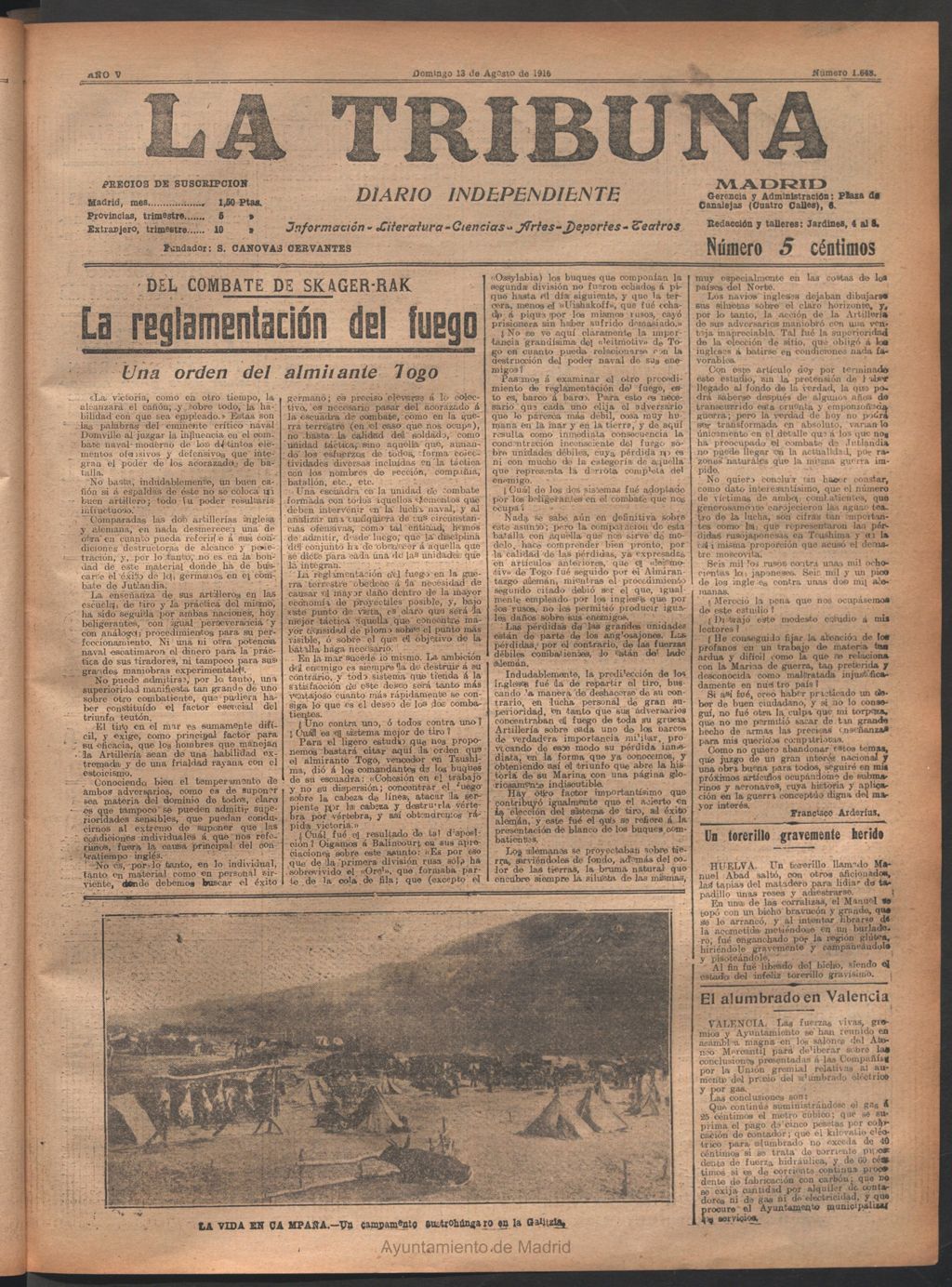 Miniatura de La Tribuna del 13 de agosto de 1916