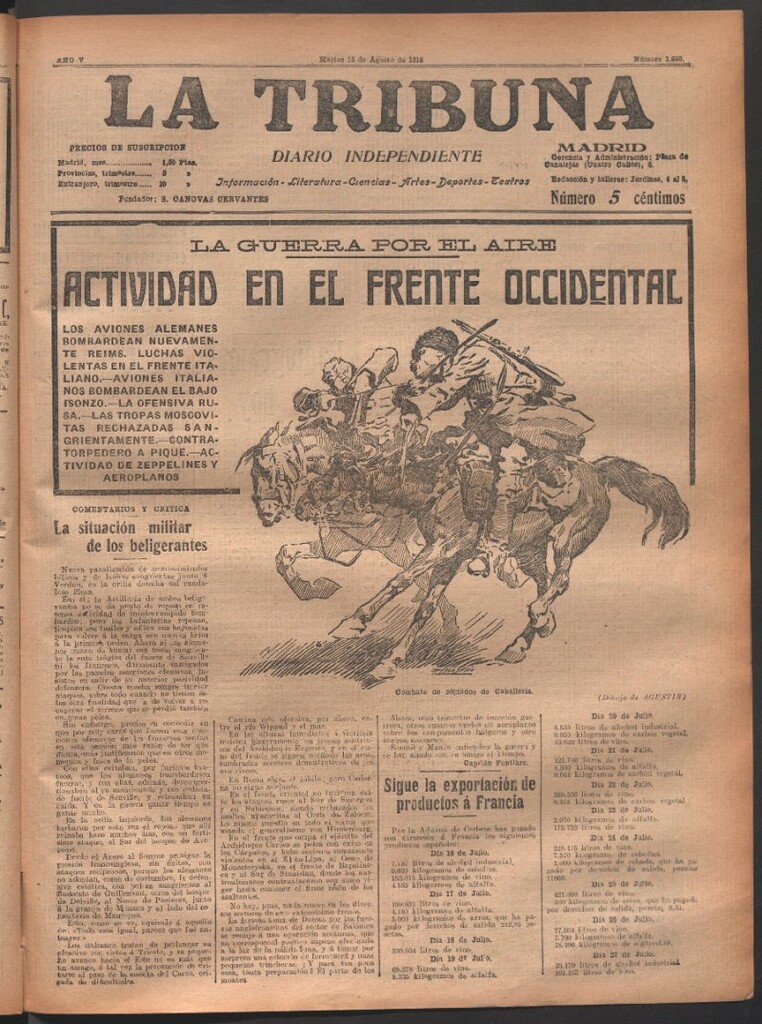 Miniatura de La Tribuna del 15 de agosto de 1916